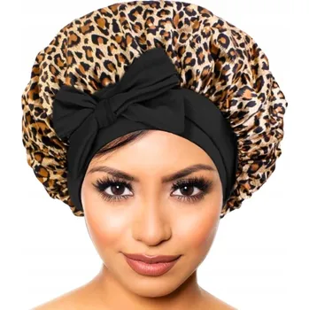 Čepice Saténová čepice na spaní na vlasy turban s ochrannou čelenkou noční péče