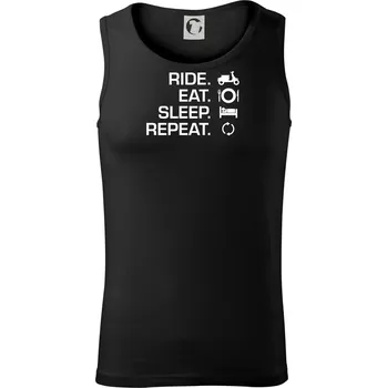 Ride Eat Sleep Repeat moto skútr - Tílko pánské Core - S ( Černá )