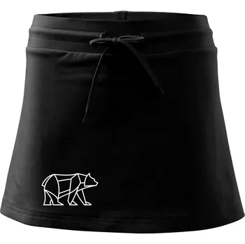 Dámská sukně Geometrie lední medvěd chodící - Sportovní sukně - two in one - XS ( Černá )