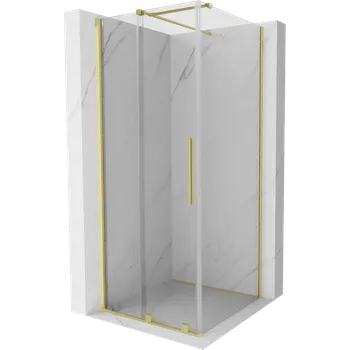 Mexen Velar posuvný sprchový kout 90 x 90 cm, transparentní, zlatý kartáčovaný - 871-090-090-01-55 Sprchové kouty