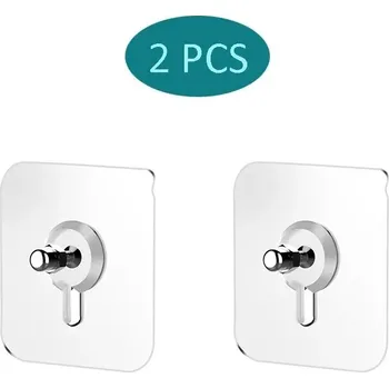 Věšák Samolepicí háčky bez vrtání 6×6 cm | nástěnné háčky, lepící věšáky - 2 ks