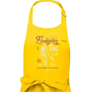 Kuchyňská zástěra Firefighter Dad - Dámská zástěra na vaření - Univerzální velikost ( Žlutá )