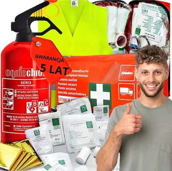 Hasicí přístroj Hasicí Přístroj 1 kg Automobilová lékárnička první pomoci Vesta Reflexní EVROPA