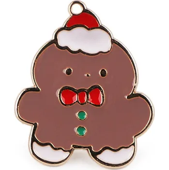 Vánoční dekorace Vánoční brož / odznak Varianta: 4 béžová tm. perníček, Balení: 1 ks