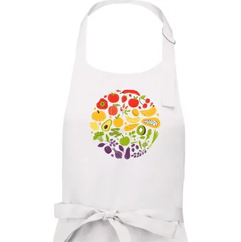 Kuchyňská zástěra Zelenina v kruhu - Pánská zástěra na vaření - Univerzální velikost ( Bílá )