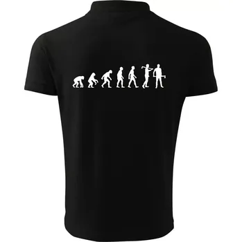 Pánská košile Evoluce dřevorubec - sekera - Polokošile pánská Pique Polo 203 - XL ( Černá )