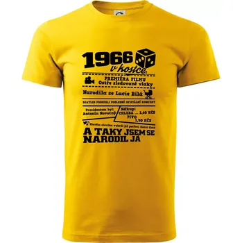 Pánské tričko 1966 v kostce - Triko extra velké (5-8XL) - 8XL ( Žlutá )