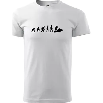Pánské tričko Evoluce vodní skútr - Triko extra velké (5-8XL) - 6XL ( Bílá )