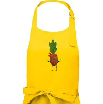 Kuchyňská zástěra Ananas indián - Pánská zástěra na vaření - Univerzální velikost ( Žlutá )