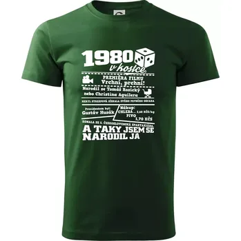 1980 v kostce - Triko extra velké (5-8XL) - 6XL ( Lahvově zelená )