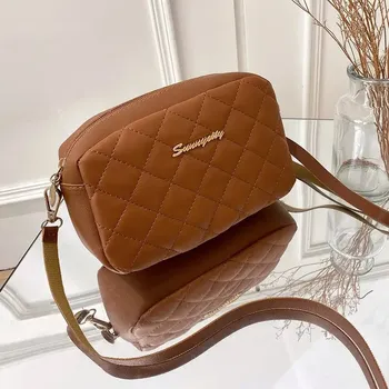 Kabelka Dámská stylová crossbody kabelka s řetízkem | dámská kabelka, crossbody kabelka - Hnědý