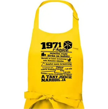 Kuchyňská zástěra 1971 v kostce - Pánská zástěra na vaření - Univerzální velikost ( Žlutá )