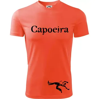 Pánské tričko Capoeira velký - Pánské triko Fantasy sportovní (dresovina) - 2XL ( Neonově oranžová )