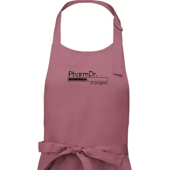 Kuchyňská zástěra In progress titul PharmDr. doktor / doktorka farmacie - Dámská zástěra na vaření - Univerzální velikost ( Starorůžová )