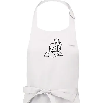 Kuchyňská zástěra Geometrie lední medvěd na ledu - Pánská zástěra na vaření - Univerzální velikost ( Bílá )