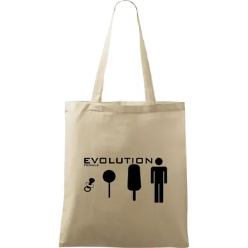 Nákupní taška Evoluce ženy - Taška bavlněná - 42 x 38 cm ( Naturální )