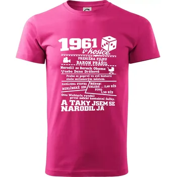 Pánská móda 1961 v kostce - Klasické pánské triko vyšší gramáže - 2XL ( Purpurová )