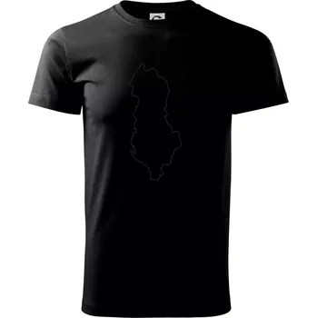 Albánie obrys mapa - Triko extra velké (5-8XL) - 6XL ( Černá )