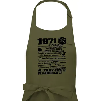 Kuchyňská zástěra 1971 v kostce - Dámská zástěra na vaření - Univerzální velikost ( Khaki )