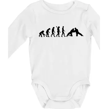 Judo Evoluce - Body kojenecké s dlouhým rukávem - Dlouhý r. do 3 měs ( Bílá )