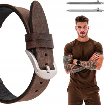 Řemínek na hodinky Kožený opasek k hodinkám 20 mm, Univerzální, Velikost L