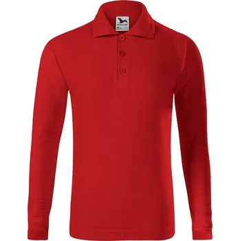 Chlapecké tričko MALFINI Dětská směsová polokošile s dlouhým rukávem Barva: červená, Velikost: 134 (8 let)