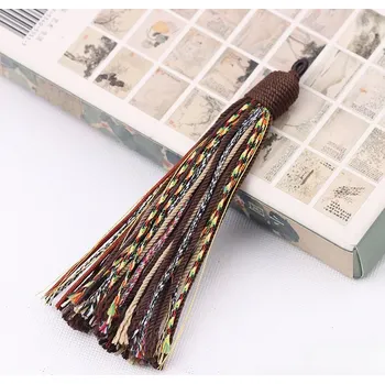 Barevné bavlněné třásně pro dekorace | ozdobné střapce, etno dekorace - Káva