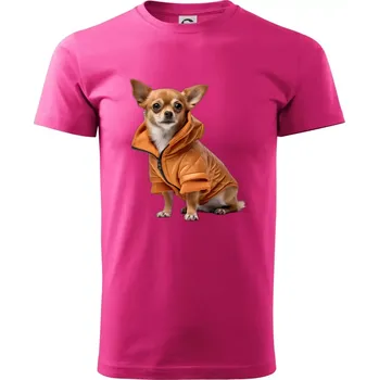 Čivava v bundě - Klasické pánské triko vyšší gramáže - XS ( Purpurová )