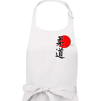 Kuchyňská zástěra Judo Japan vlajka - Pánská zástěra na vaření - Univerzální velikost ( Bílá )