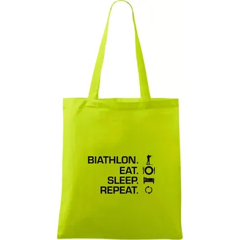 Biathlon Eat Sleep Repeat - Taška bavlněná - 42 x 38 cm ( Limetková )
