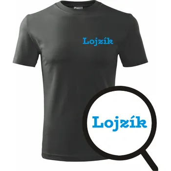 Pánská móda Grafitové tričko Lojzík - tričko se jménem - barva antracit - velikost XL
