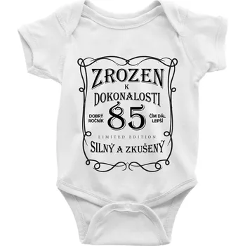 Kojenecký body Zrozen k dokonalosti 85 - Body kojenecké s krátkým rukávem - Krátký r. do 3 měs ( Bílá )