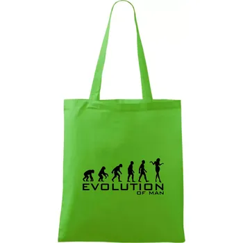 Nákupní taška Evoluce muže - Taška bavlněná - 42 x 38 cm ( Apple Green )