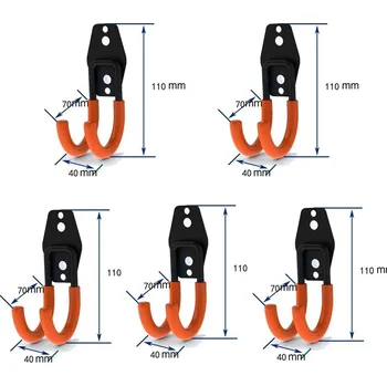 Kovový nástěnný hák na kolo a nářadí | držák, organizér - SJ-5PC-oranžová