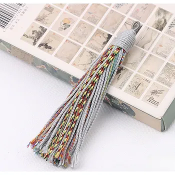 Barevné bavlněné třásně pro dekorace | ozdobné střapce, etno dekorace - Šedá