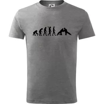 Judo Evoluce - Tričko dětské bavlněné - 98 cm / 2 roky ( Tmavě šedý melír )