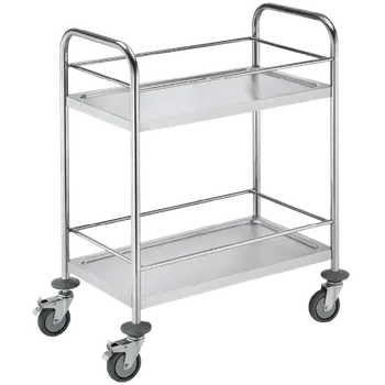 MOBILE 24 vozík 2-policový s ohrádkou, 850x810x460 mm, nerez