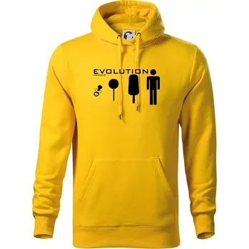 Pánská mikina Evoluce ženy - Mikina pánská Cape s kapucí - S ( Žlutá )