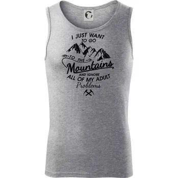 I just to go Mountains - Zahoď prolémy a jdi do hor - Tílko pánské Core - S ( Tmavě šedý melír )