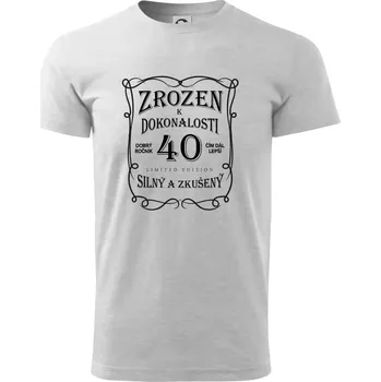 Zrozen k dokonalosti 40 - Triko extra velké (5-8XL) - 6XL ( Světlešedý Melír )