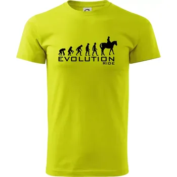 Evoluce Ride horse - Klasické pánské triko vyšší gramáže - S ( Limetková )