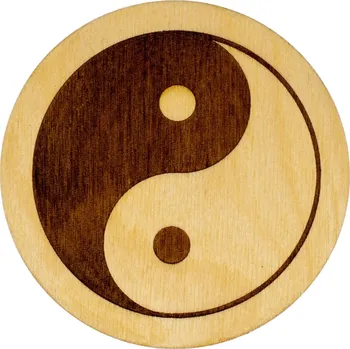 Obraz Podložka pod hrnek Jin Jang 10x10 cm dřevěná