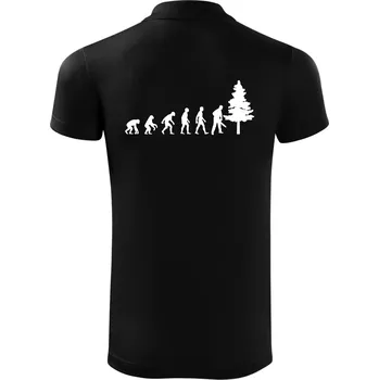 Pánská košile Evoluce dřevorubec - pila a strom - Polokošile Victory sportovní (dresovina) - 2XL ( Černá )