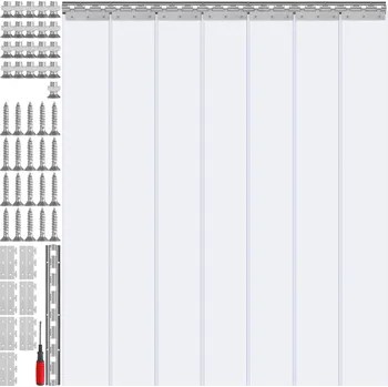 Příslušenství k vrtačce SucceBuy Pásková clona Průhledný 107x213.4CM 7ks