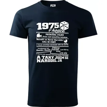 Pánské tričko 1975 v kostce - Triko extra velké (5-8XL) - 8XL ( Námořní modrá (velmi tmavá - téměř černá) )