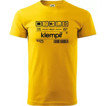 Čárový kód - klempíř - Triko extra velké (5-8XL) - 6XL ( Žlutá )