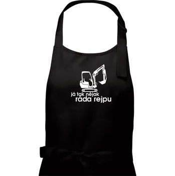 Kuchyňská zástěra Já tak nějak ráda rejpu - Dámská zástěra na vaření - Univerzální velikost ( Černá )