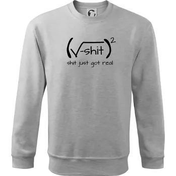 Chlapecké tričko Shit Just Got Real - Mikina Essential dětská - 158 cm/12 let ( Světlešedý Melír )