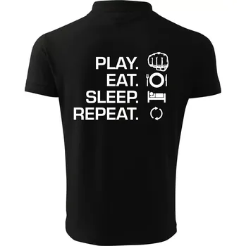 Pánská košile MMA eat sleep repeat - Polokošile pánská Pique Polo 203 - S ( Černá )