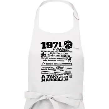 Kuchyňská zástěra 1971 v kostce - Dámská zástěra na vaření - Univerzální velikost ( Bílá )